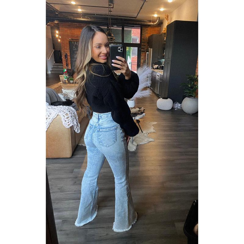 Keep Up Flare Acid Wash Jeans